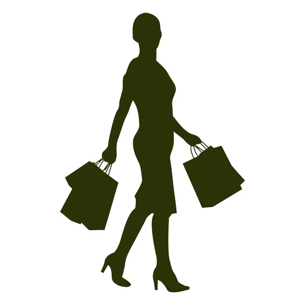 Alışveriş çantalı kadın.