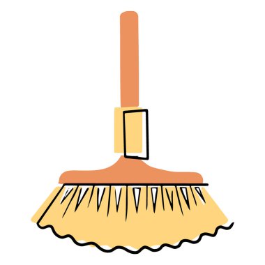 Süpürge simgesi. Vektör çizim