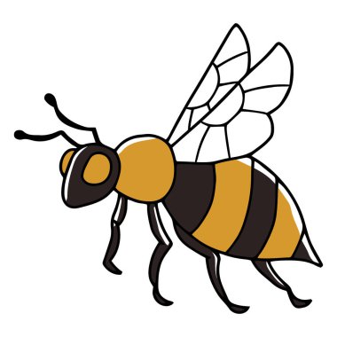 Arı çizgi film ikonu. Arı simgesi. vektör illüstrasyonu