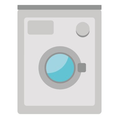 çamaşır makinesi simgesi, düz vektör çizimi