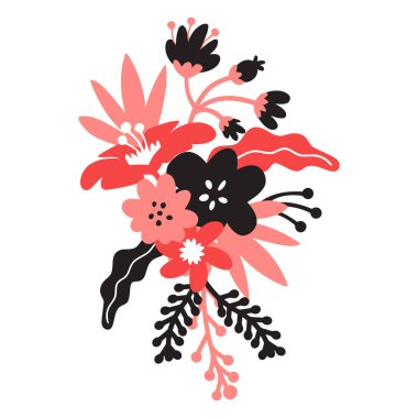 Çiçek süslemesinin vektör çizimi.