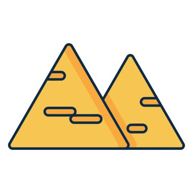 Düz biçimli bir piramit simgesinin vektör çizimi.