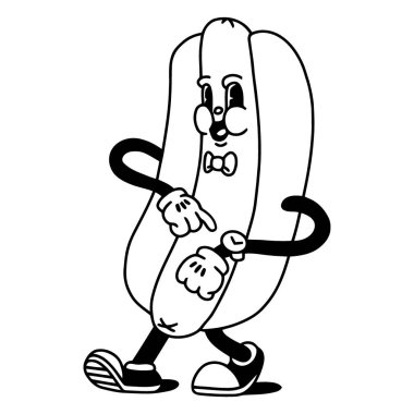 Bir sosislinin vektör çizgi film karakteri