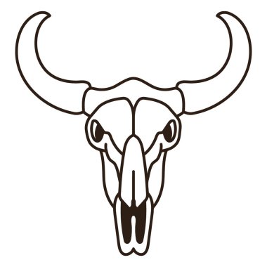 boğa kafatası vektör çizimi tasarımı