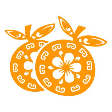 Turuncu meyve kutsal kişilerin resmi, vektör çizim