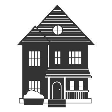 siyah beyaz çizgi film evi