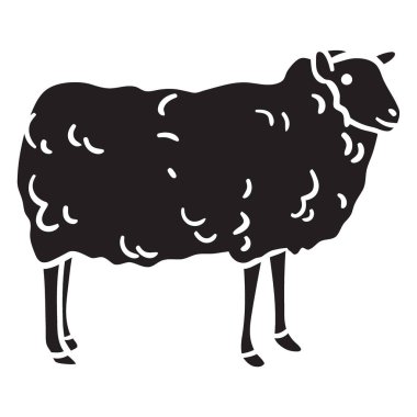 Koyun. Web simgesi basit illüstrasyon