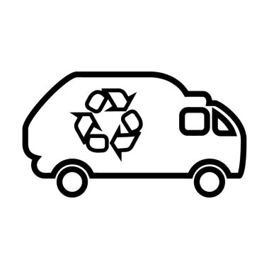 Çöp geri dönüşümü ikon ana hatları vektörü. çöp atıkları