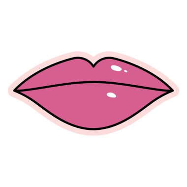 kadın dudak renk çizgisi simgesi
