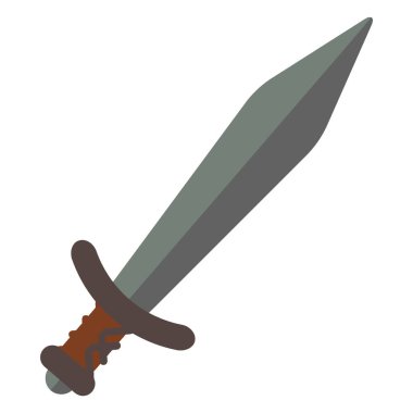 Ortaçağ kılıcı, illüstrasyon, beyaz arkaplanda vektör.