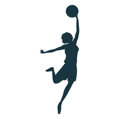Bir bayan basketbolcunun silueti..