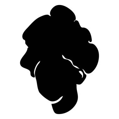 kadın baş siluet vektörü