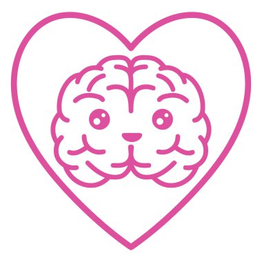 Kalp organı çizim tasarımı olan insan beyni