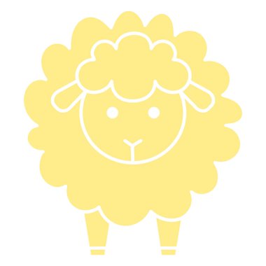 izole koyun çizgi film vektör illüstrasyonu