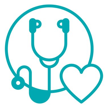 Stetoskop kalp ikonu. vektör çizimi tasarımı