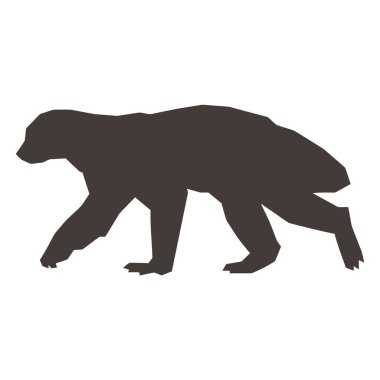 Ayı simgesi. Vahşi hayvan silueti. Vahşi hayvan teması. Vektör tasarımı resimleme