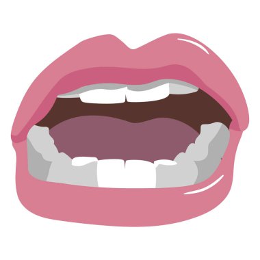 kadın dudak simgesi, vektör illüstrasyon tasarımı