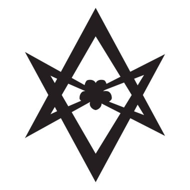 Beyaz arkaplanda pentagram siyah simgesi