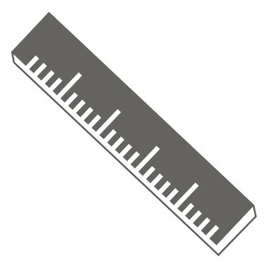 Cetvel simgesi. Web için basit cetvel vektör simgeleri çizimi