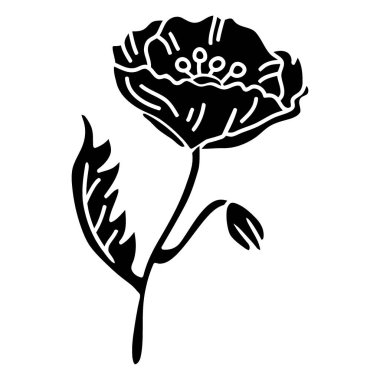 Gül çiçeği ikonu vektörü. İnce çizgi işareti. izole edilmiş sınır sembolü çizimi