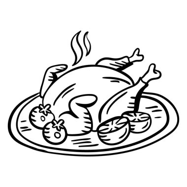 sebzeli tavuk karalaması, vektör çizimi