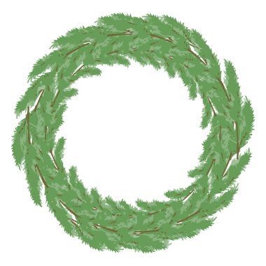 Köknar dallı Noel çelengi