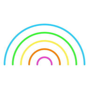 Gökkuşağı gradyan çizgisi bir gökkuşağı karikatürü çiziyor