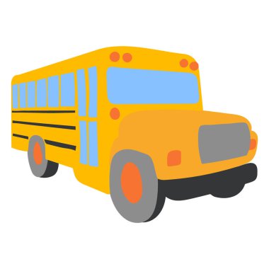 Otobüs okulu beyaz arka planda izole edilmiş. vektör illüstrasyonu.