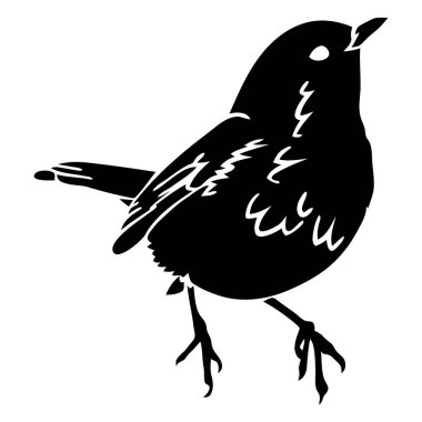 Beyaz üzerine siluet kuş