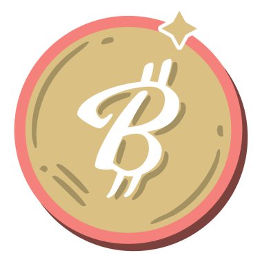 bitcoin. Web simgesi basit illüstrasyon