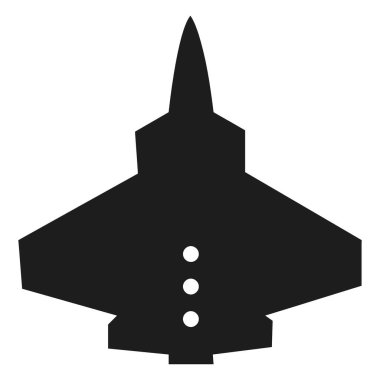 Askeri jet ikonu. Web için askeri jet vektör simgesinin basit bir çizimi