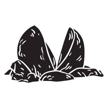 Taşın beyaz arkaplanının vektör çizimi