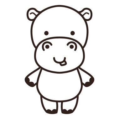 Sevimli çizgi film ayısı beyazda izole edilmiş.