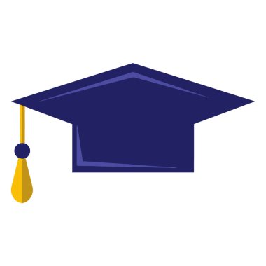 Kurdeleli mezuniyet şapkası izole simge tasarımı, vektör illüstrasyon grafik tasarımı