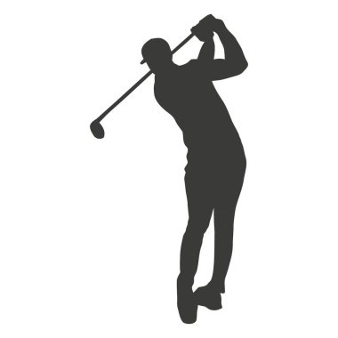 Golf silueti oynayan golfçü