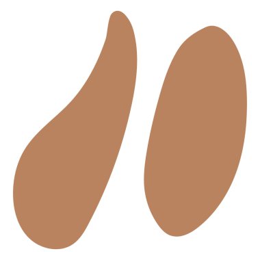 Kahve çekirdeği ikonu. Vektör biçimi düz simge, yuvarlak açılar, kahverengi arkaplan, beyaz arkaplan.