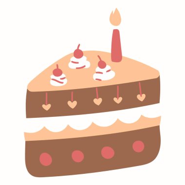 doğum günü pastası mumu vektör çizim ile