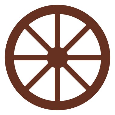 Tahta tekerlek simgesinin vektör çizimi