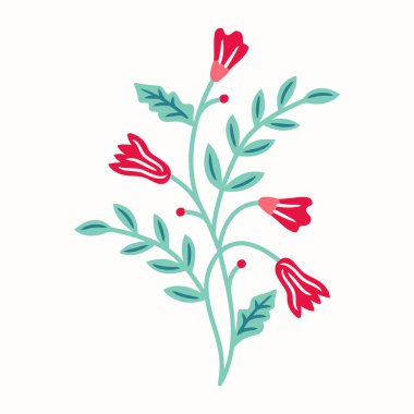 Çiçek ve doğa ikonu tasarımı, doğa bitki süsü bahçe süsü botaniği ve botanik temalı çizim