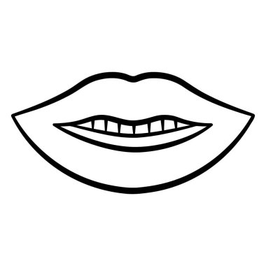 Ağız ikonu ana hatları vektörü. Ağız.