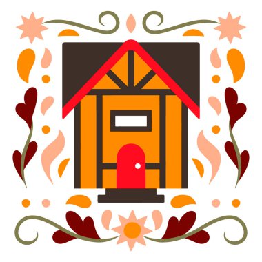 Bir evin düz biçimli vektör simgesi