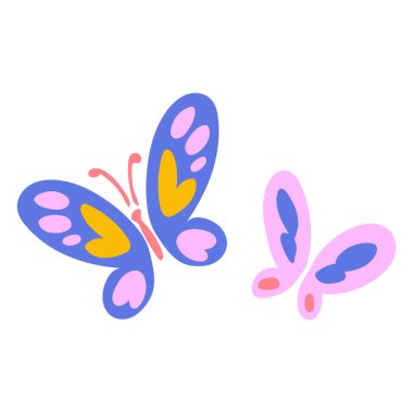 Kelebek ikon vektörü. İnce çizgi işareti. İzole edilmiş kontür sembolü gösterimi