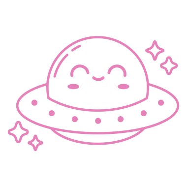 Beyaz arkaplanda izole edilmiş çizgi film tarzı uzay yıldızları simgesi. uzay yıldızları