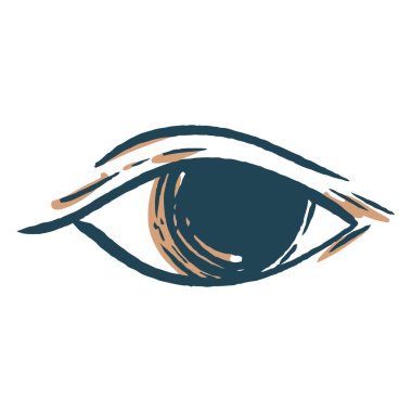 Mavi gözlü olan. Vektör illüstrasyonu arkaplanda izole edildi.