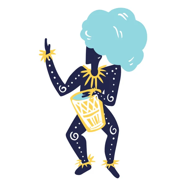 Düz renkli karikatür sihirbazı.