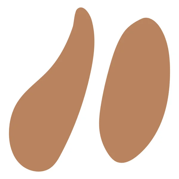 Kahve çekirdeği ikonu. Vektör biçimi düz simge, yuvarlak açılar, kahverengi arkaplan, beyaz arkaplan.