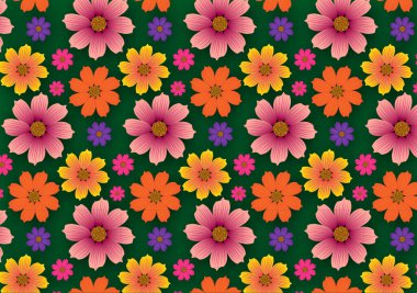 Colorful floral seamless pattern with flowers illustration wallpaper print design.