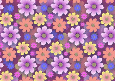 Colorful floral seamless pattern with flowers illustration wallpaper print design.