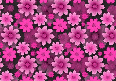 Pink seamless floral pattern background flowers illustration.