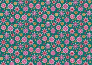 Renksiz dikişsiz geometrik çiçekli süs deseni, soyut arkaplan, resimleme